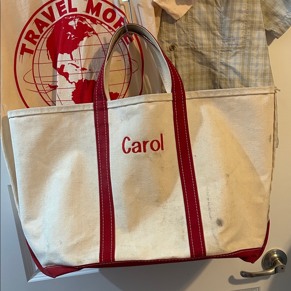 LL Bean Large Red Boat and Tote - Carol